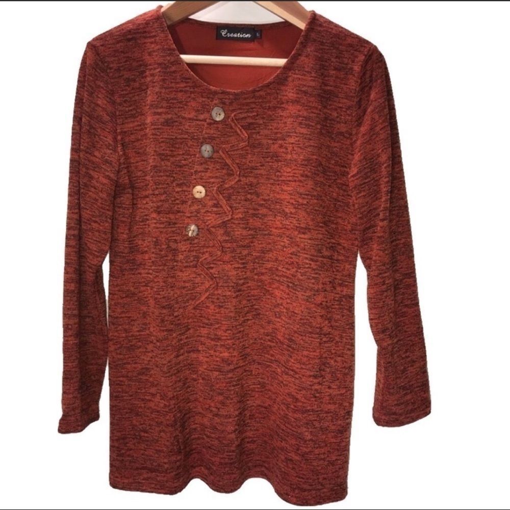 Creation Orange Crew Neck Oversized Sweater
